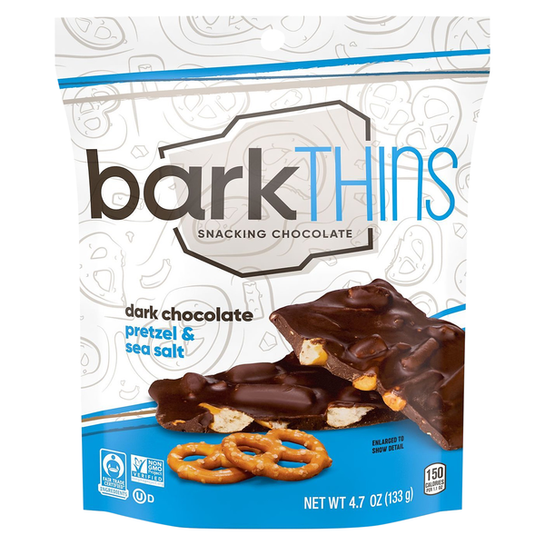 barkTHINS Snacking Dark Chocolate Pretzel & Sea Salt