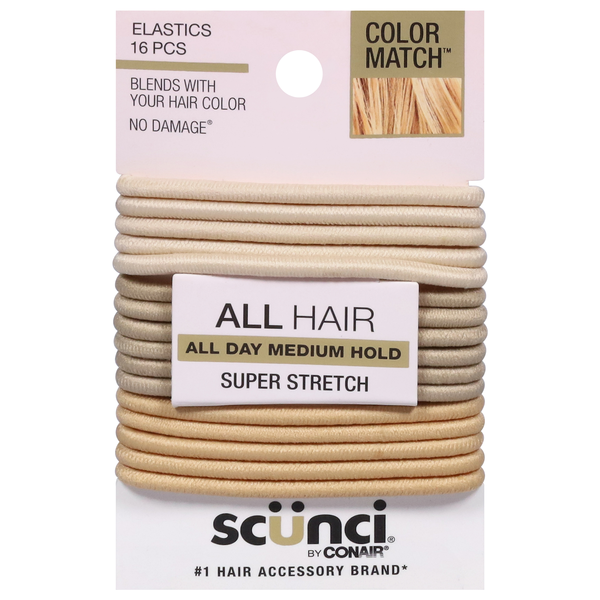 Scunci No Damage Comfy Hold Elastics Color Match