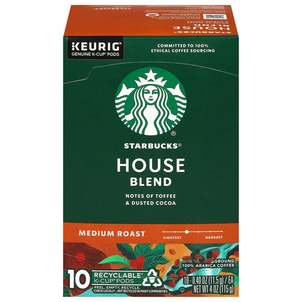 Starbucks House Blend Medium Roast Coffee K-Cup Pods