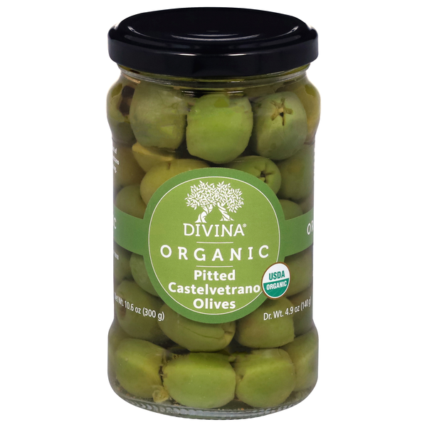 Divina Imported Italian Organic Castelvetrano Pitted Olives