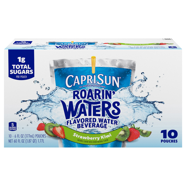 Capri Sun Roarin' Waters Strawberry Kiwi Flavored Beverage Pouches - 10 pk