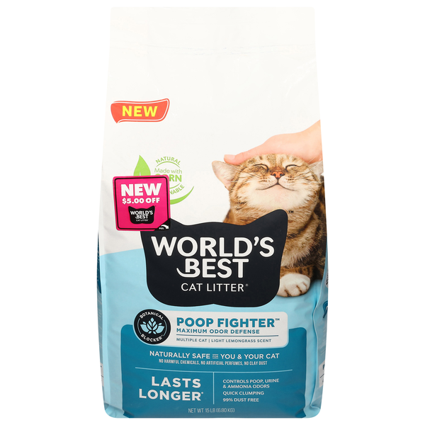 World's Best Poop Fighter Odor Defense Clumping Cat Litter