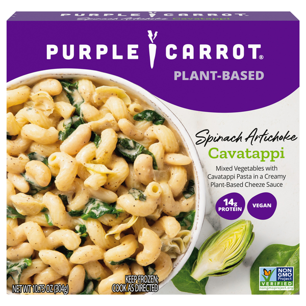 Purple Carrot Plant-Based Vegan Spinach Artichoke Cavatappi Frozen Meal