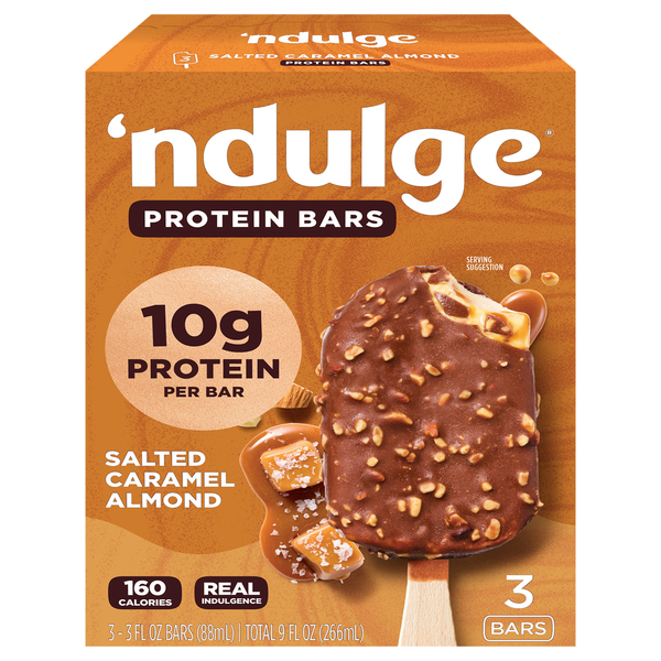 'Ndulge Salted Caramel Almond Protein Greek Yogurt Bars - 3 ct Frozen