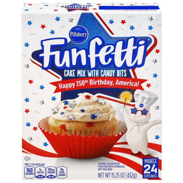 Pillsbury Funfetti Red White & Blue Cake Mix with Candy Bits