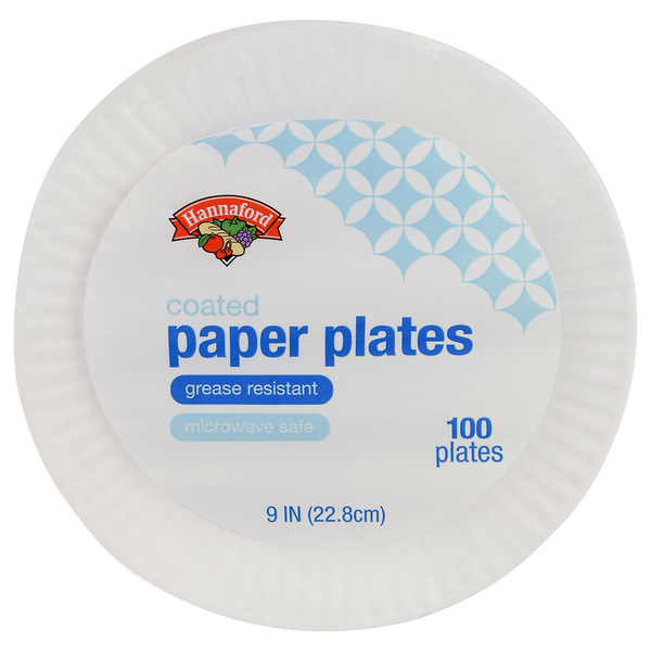 Hannaford Paper Plates Coated 9 inch