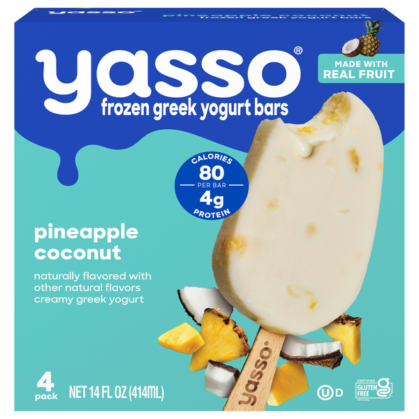 Yasso Pineapple Coconut Greek Yogurt Bars - 4 ct