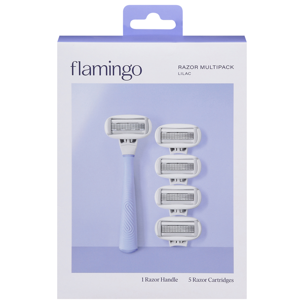 Flamingo Women's 5-Blade Razor & 5 Cartridges Lilac Handle