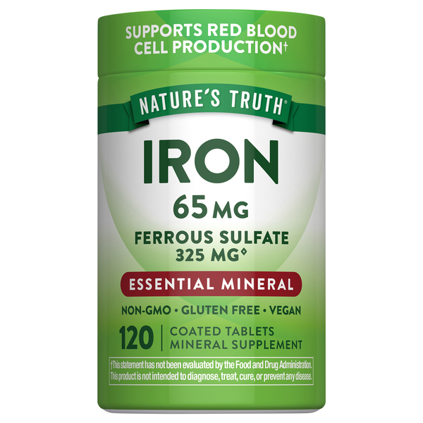 Nature's Truth 65mg Iron Coated Tablets