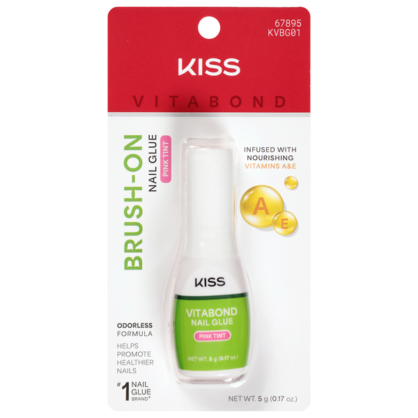 Kiss VitaBond Brush-On Nail Glue Pink Tint