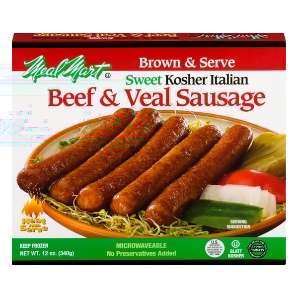 Meal Mart Glatt Kosher Sweet Italian Sausage Beef & Veal