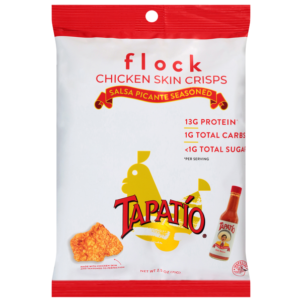 Flock Salsa Picante Seasoned Chicken Skin Crisps