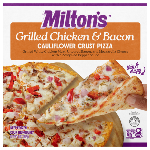 Milton's Gluten Free Thin & Crispy Cauliflower Crust Chicken & Bacon Pizza
