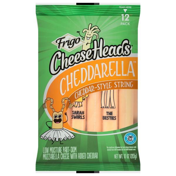 Frigo Cheese Heads Cheddarella Cheddar-Style String Cheese - 12 ct