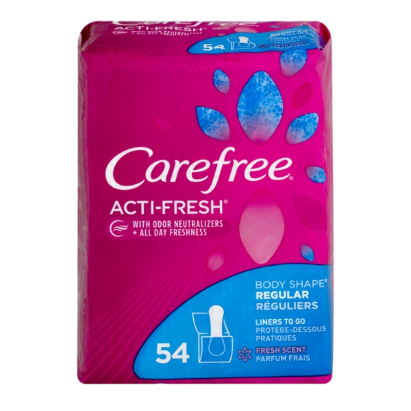 Save on Carefree ActiFresh Body Shape To Go Liners Regular Fresh Scent