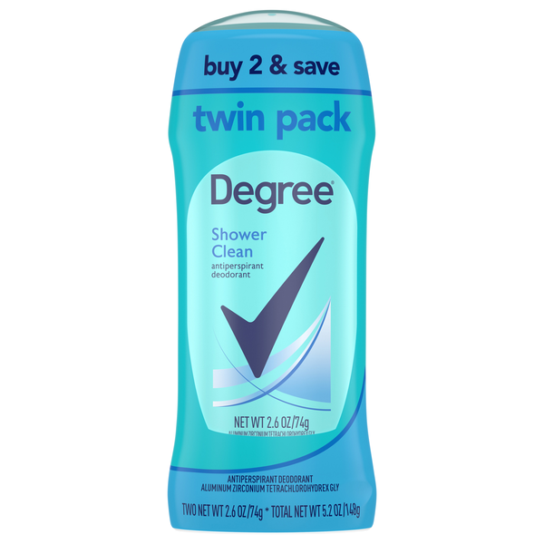 Degree Shower Clean Antiperspirant Deodorant Stick 2.6 oz/2 ct