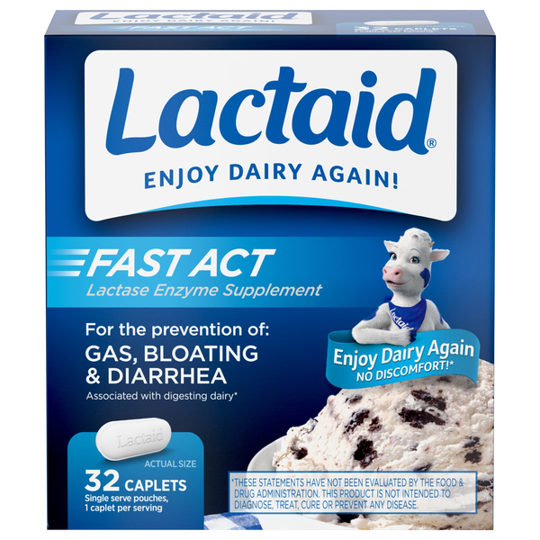 Lactaid Fast Act Lactase Enzyme Supplement Caplets