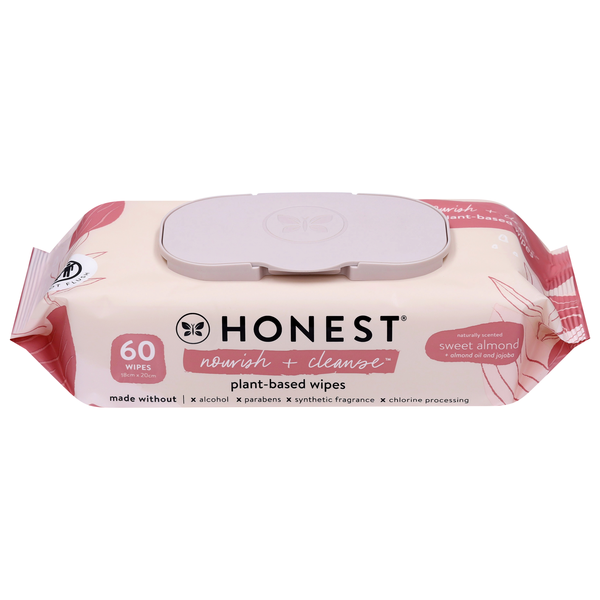 Honest Plant-Based Sweet Almond Scented Baby Wipes