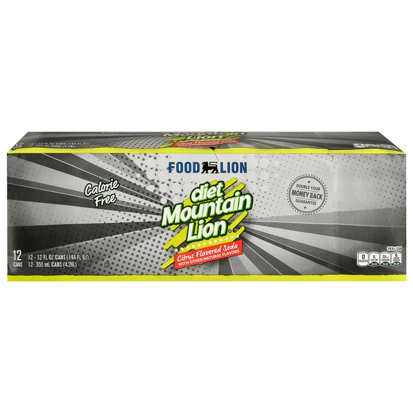 Food Lion Diet Mountain Lion Citrus Soda - 12 pk