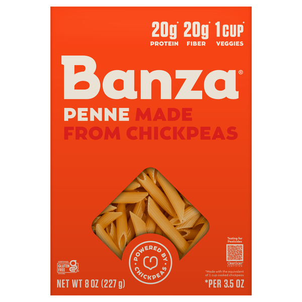 Banza Gluten Free High Protein Low Carb Chickpeas Penne Pasta