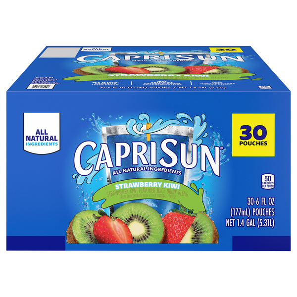 Capri Sun All Natural Strawberry Kiwi Juice Drink Pouches - 30 pk