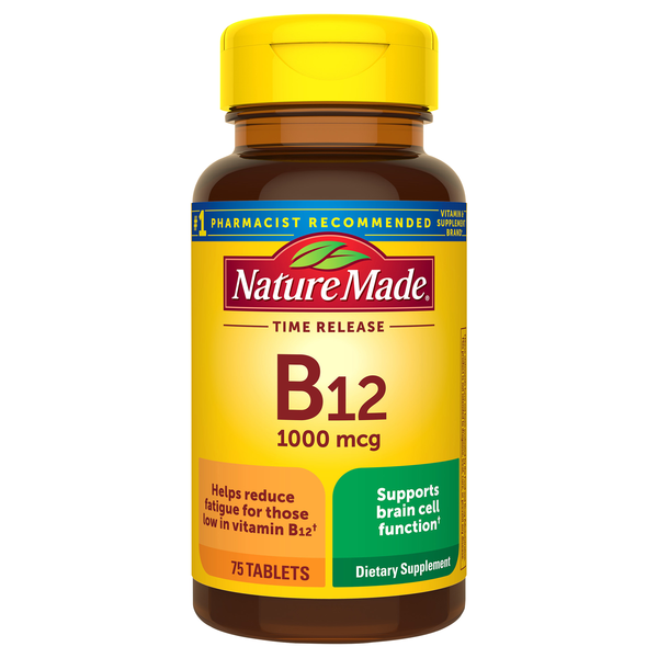 Nature Made Time Release Vitamin B-12 1000 mcg Dietary Supplement Tablets