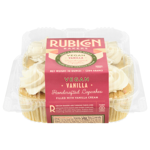 Rubicon Bakers Vegan Vanilla Cupcakes - 4 ct