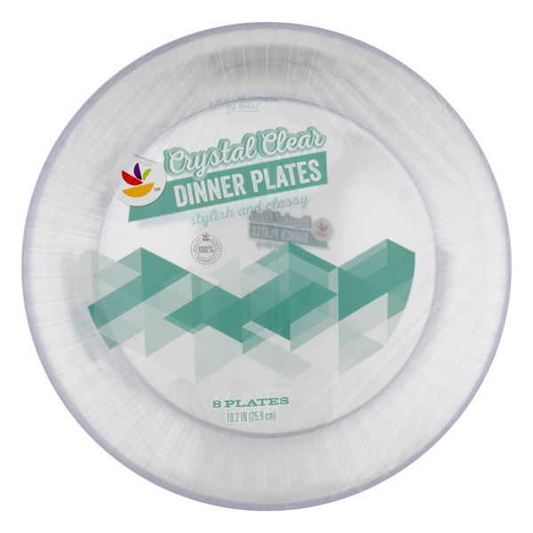 Our Brand Crystal Clear Plastic Dinner Plates 10.2 Inch