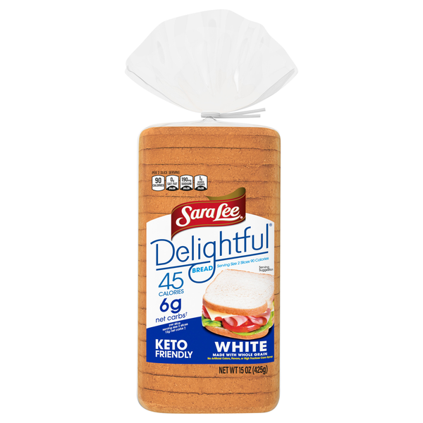 Sara Lee Delightful Keto Friendly Whole Grain White Bread Sliced