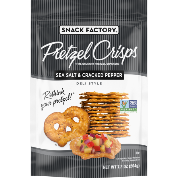 Snack Factory Deli Style Sea Salt & Cracked Pepper Flavored Pretzel Crisps