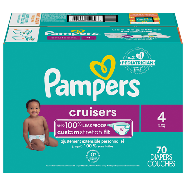 Pampers Cruisers Size 4 Baby Diapers 22-37 lb