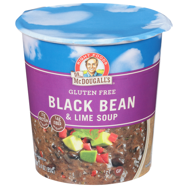 Dr. McDougall's Gluten Free Vegan Black Bean & Lime Soup Cup
