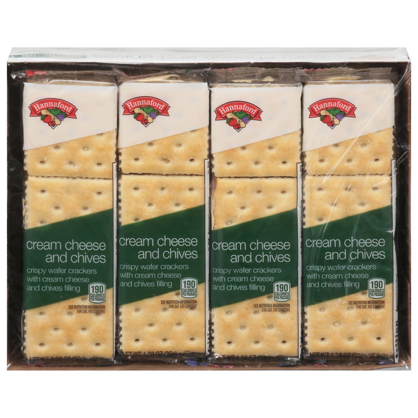 Hannaford Cream Cheese & Chives Sandwich Crackers - 8 ct