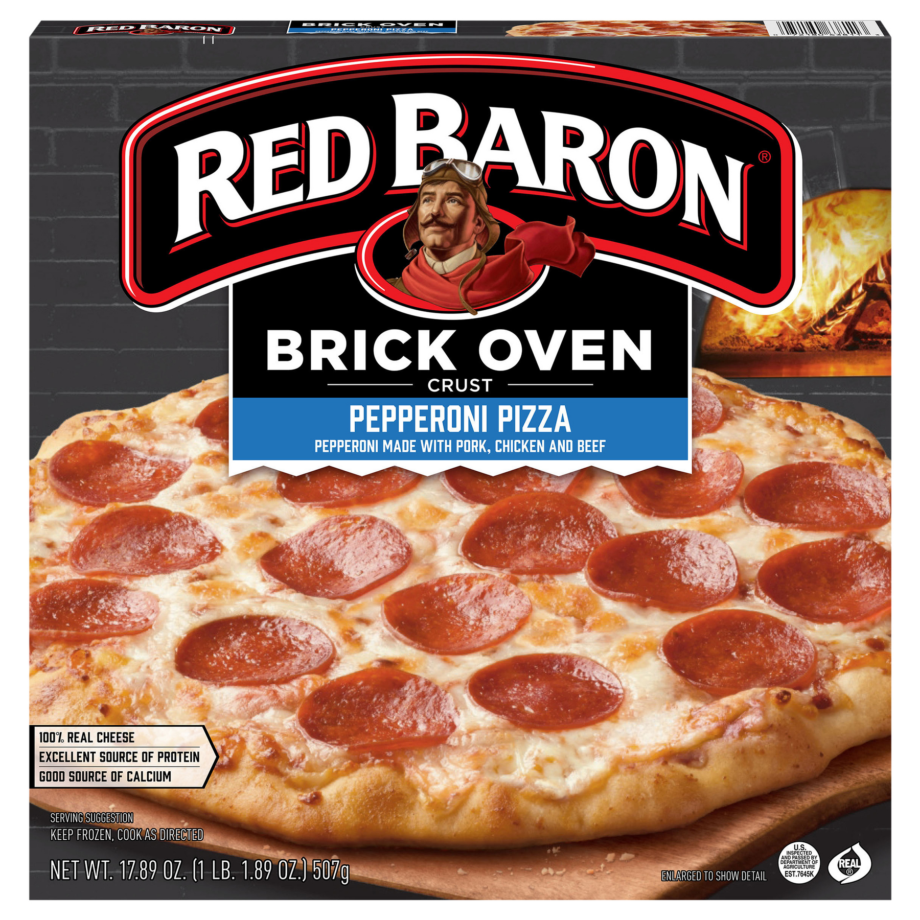 Red Baron Red Baron Brick Oven Crust Pepperoni Pizza Frozen