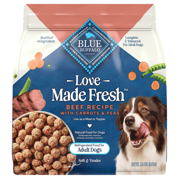 Blue Buffalo Love Made Fresh Beef Recipe Adult Dog Food Refrigerated