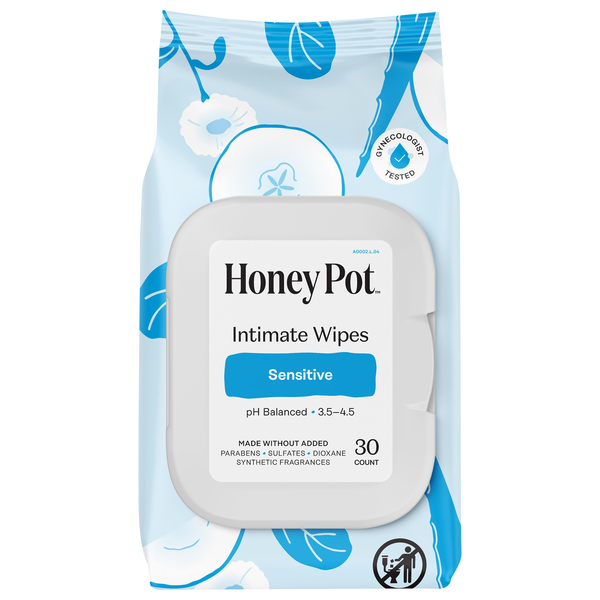 The Honey Pot Company Refresh Sensitive Feminine Care Wipes