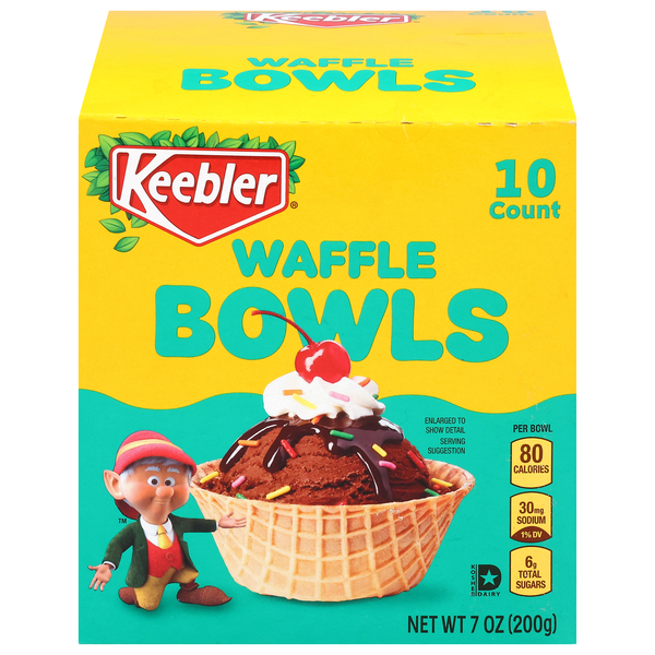 Keebler Waffle Ice Cream Bowls - 10 ct