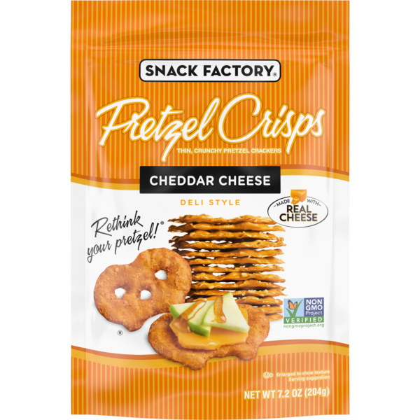 Snack Factory Deli Style Cheddar Cheese Flavored Pretzel Crisps