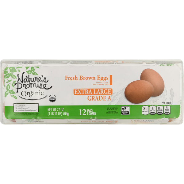 Nature's Promise Organic Vegetarian Fed Extra Large Brown Eggs