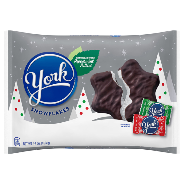 York Dark Chocolate Peppermint Patties Snowflakes Christmas Candy