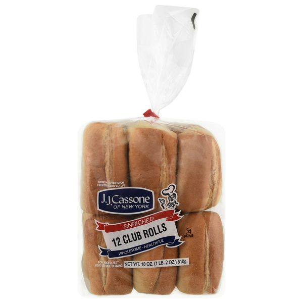 J.J. Cassone Enriched Club Rolls - 12 ct
