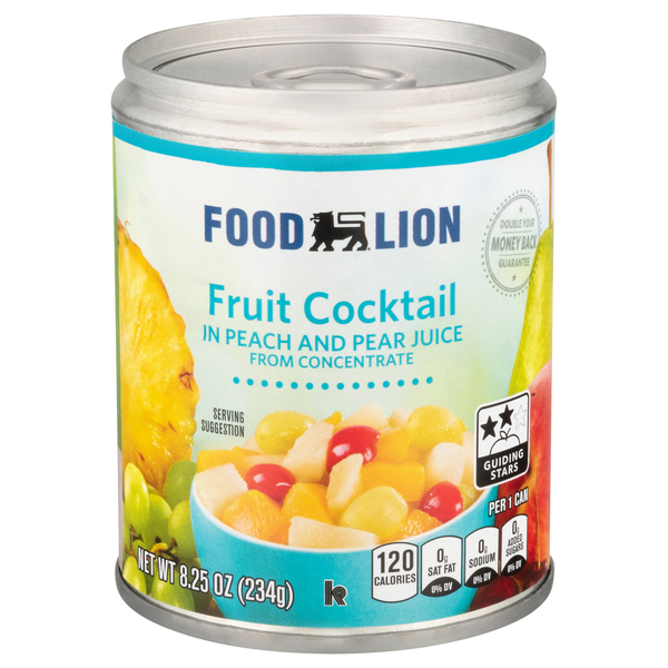Food Lion Fruit Cocktail in Peach & Pear Juice from Concentrate