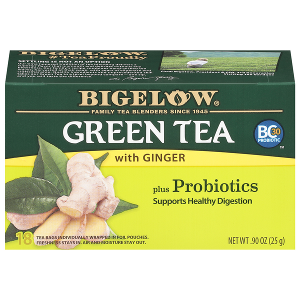 Bigelow Green Tea Bags with Ginger Plus Probiotics