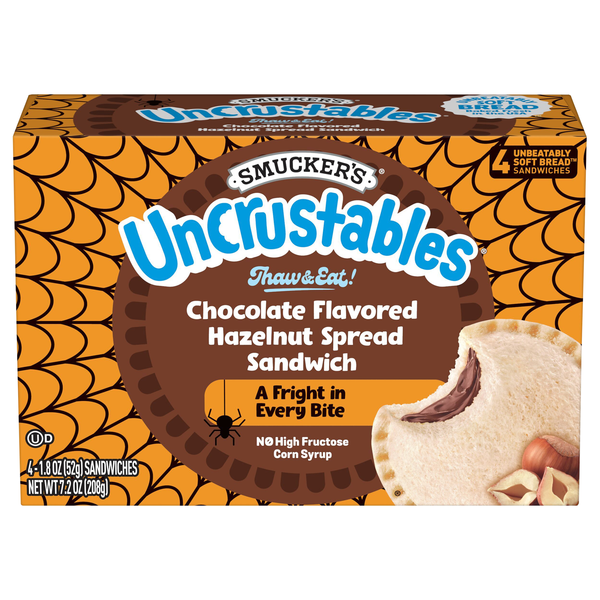 Smucker's Uncrustables Chocolate Flavored Hazelnut Spread Sandwich - 4 ct