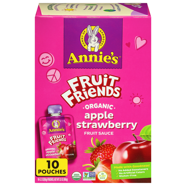 Annie's Fruit Friends Organic Apple Strawberry Fruit Sauce - 10 ct