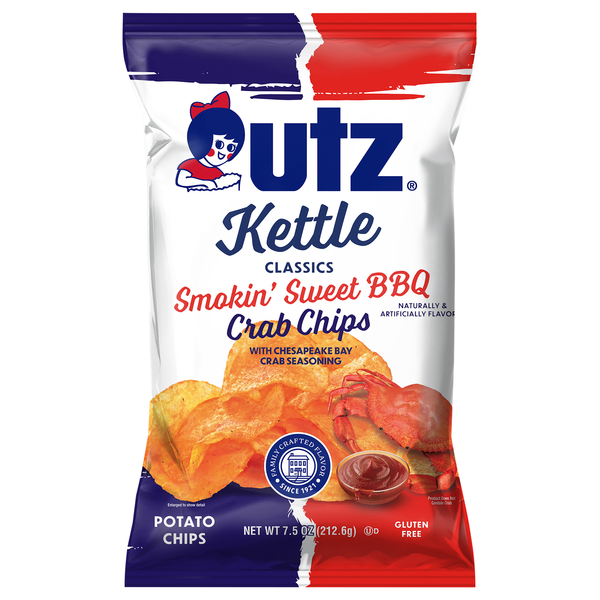 Utz Kettle Classics Gluten Free Smokin' Sweet BBQ Crab Potato Chips