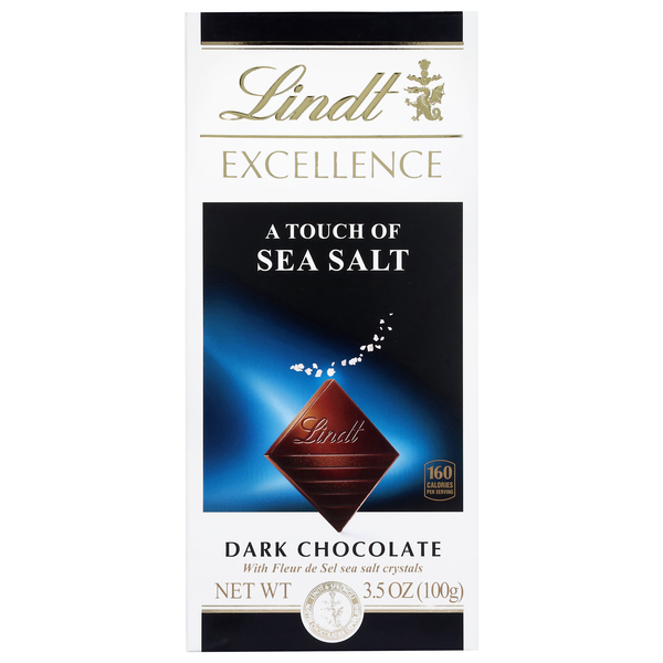 Lindt Excellence Touch of Sea Salt Dark Chocolate Candy Bar