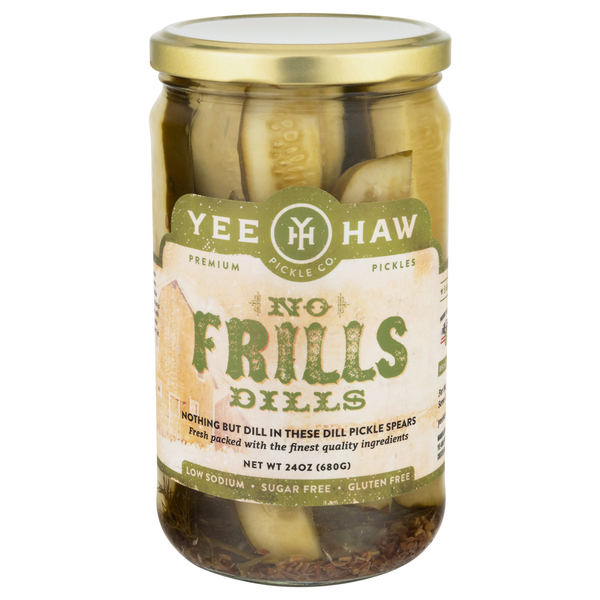 Yee-Haw Pickle Co. Low Sodium No Frills Dill Pickle Spears