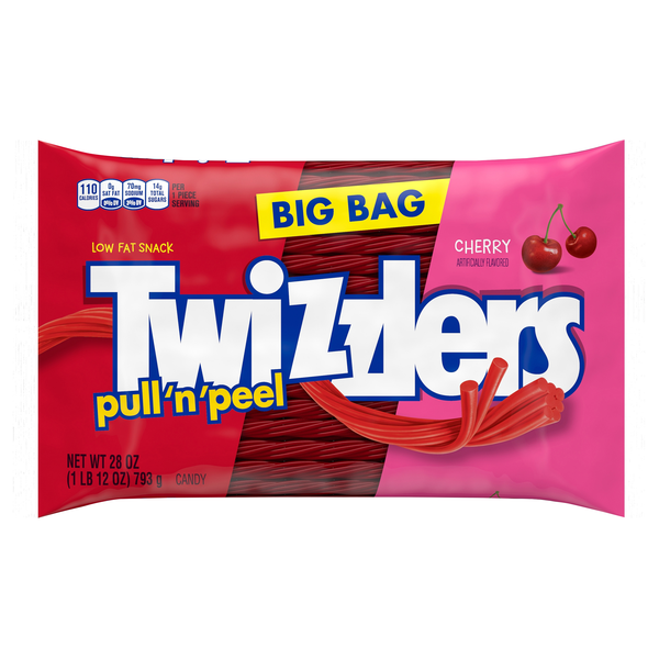 Twizzlers Pull 'n' Peel Red Cherry Licorice Candy Big Bag
