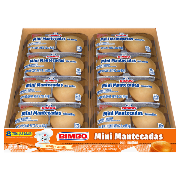 Bimbo Mantecadas Mini Vanilla Muffins 2 ea - 8 ct